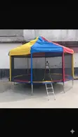 Trampoline with Safety Enclosure and Roof Canopy - 2