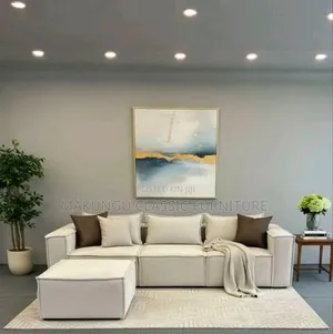 SofaSofa L-Shaped Sofa for 4, Off-White