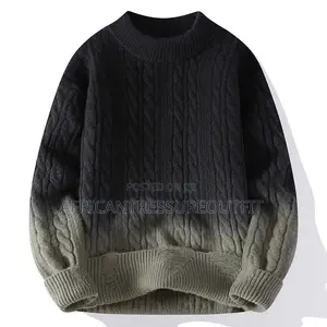 Casual Crew Neck Gradient Knit Sweater
