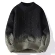 Casual Crew Neck Gradient Knit Sweater - 2