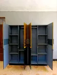 Woodstock 4-Door Wardrobe - Brown & Multi-Black - 2