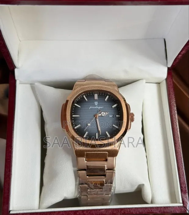 Poedagar 613 Luxury Watch - Rose Gold & Blue - 1