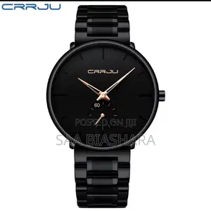 Crrju Classic Watch - Black and Gold