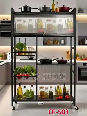 Multipurpose Kitchen Storage Rack with Cabinet