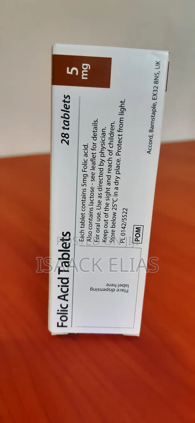 Vidonge vya Folic Acid 5mg - 1