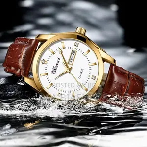New Chenxi 2024 Classic Watch - Brown Leather, Gold & White Case