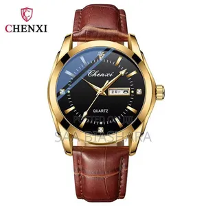 New Chenxi 2024 Classic Watch - Brown Leather, Gold & Black