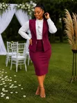 2 Piece Office Dress Set - 4