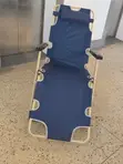 Blue Portable Folding Beach Chair with Steel Frame - 4