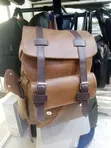 Jeep Classic Brown Faux Leather Backpack - 1
