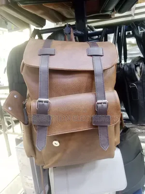 Jeep Classic Brown Faux Leather Backpack