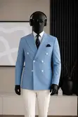 Blue Whait Men's Suit - 2