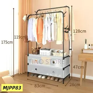 Double Pole Wardrobe Organizer with Drawers