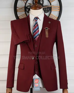 A&D Men's Maroon Suit