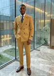 Abraham Moon Khaki Men's Suit - 2