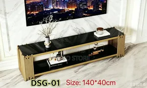 DSG-01 TV Stand - Gold & Black Marble