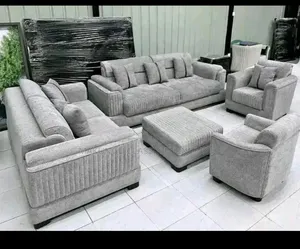 Sofa Set - 2,2,1,1 with Bench, Grey