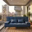 Sofa Bed Multifunctional - Kitambaa cha Bluu Nzito - 2