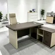 L-Shaped Executive Office Desk with Chair Set - 2