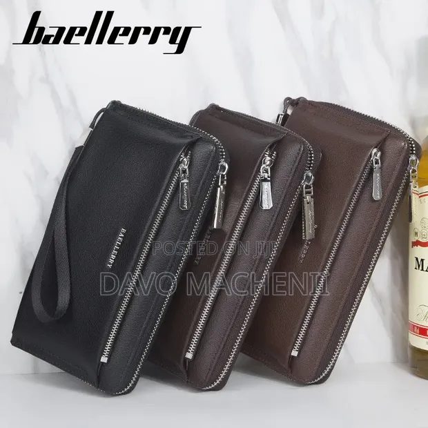 Stylish Men's Clutch Bag - Genuine Saffiano Leather - 1