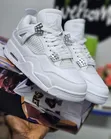 Men's Air Jordan Leather Sneakers - White - 4
