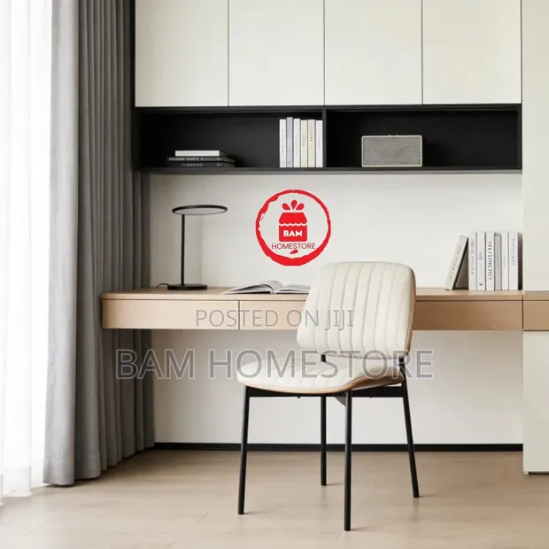 Premium Padded Dining Chair - Modern Style (Black/White) - 1