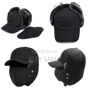 Brand New Leather Trapper Hat - Black