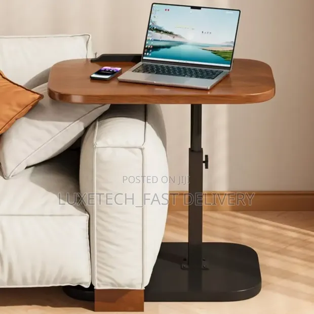 Meza Ndogo ya Laptop inayozunguka - Walnut Nyeusi - 1
