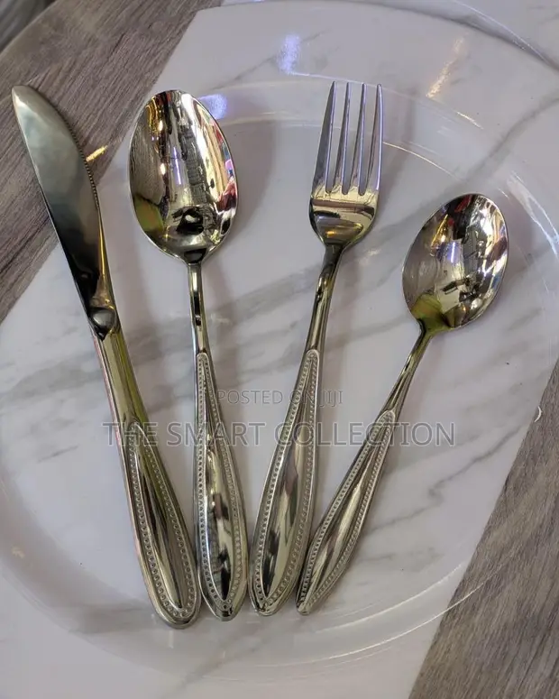 Set of 6 Gold and Silver Spoons - 1