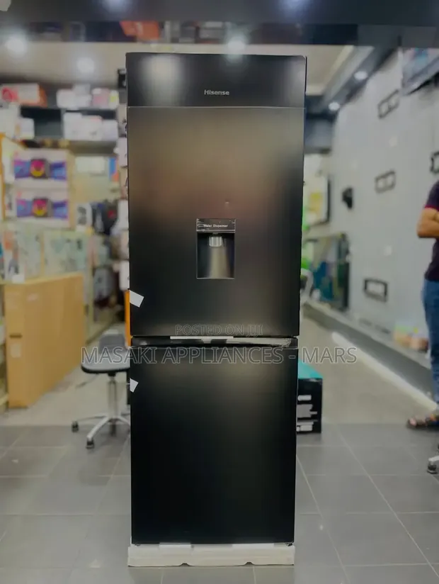 New Hisense Fridge H300bbl-Wd Black with Water Dispenser - 1