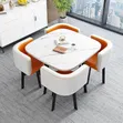Modern Dining Set - Marble Design Table & 4 Chairs - 2