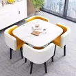 Modern Dining Set - Marble Design Table & 4 Chairs - 3