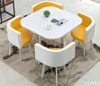 Modern Dining Set - Marble Design Table & 4 Chairs - 4