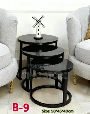 3-in-1 Nesting Coffee/Decoration Table - Glossy Black