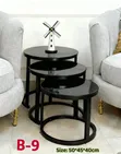 3-in-1 Nesting Coffee/Decoration Table - Glossy Black - 1
