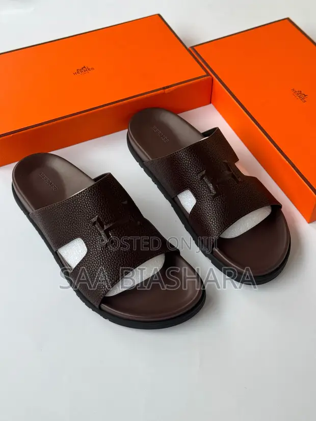 Hermes Brown Leather Sandals for Men - 1