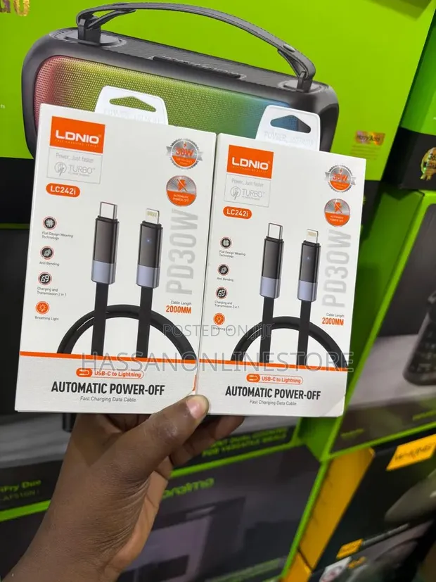 LDNIO LC241i 30W Auto Power-Off USB-C to Lightning Cable 2m - 1