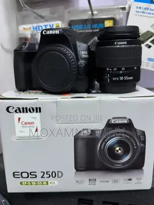 Canon 250D 4K Video Camera with 18-55mm Lens - Brand New