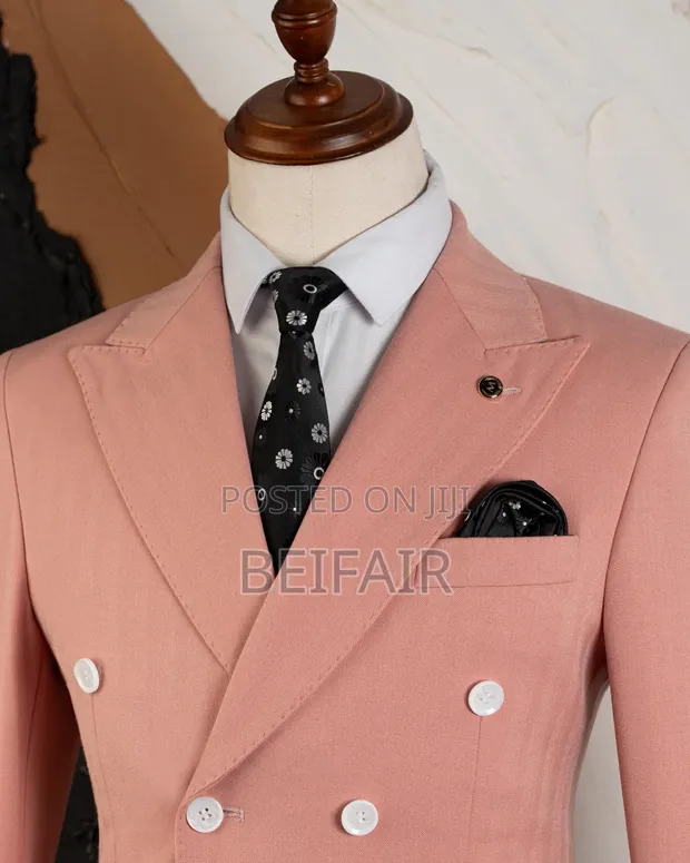Peach Double Breasted Suit - Brand Kali - 1