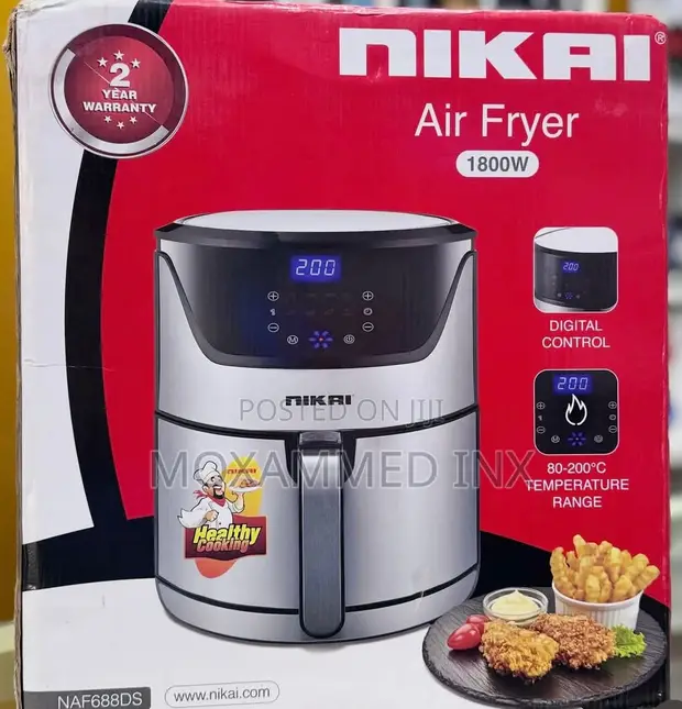 Nikai Digital Air Fryer (Model NAF688DS) - 6L Capacity - 1