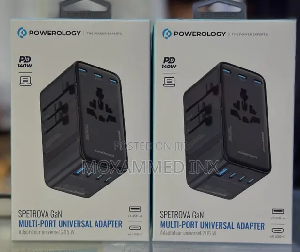Powerology Spetrova GaN Multi-Port Universal Adapter 140W - 1