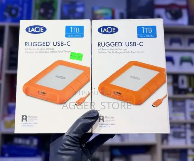 LaCie Rugged USB-C Portable Hard Drive 1TB - 1