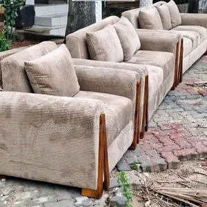 Sofa Set 3-2-1, Off-Cream Fabric, Fiber Spring Coil