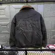 Jaketi la Denim la Zamani na Kola ya Faux-Shearling - 4