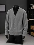 Cardigan za Pamba za Kamba V-Neck - 4