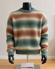 Aspesi Brand Round Neck Striped Knit Sweater - 1