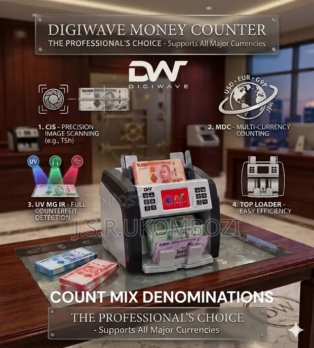 Digiwave Mashine ya Kuhesabu Pesa Za Madhehebu Mbalimbali - 1