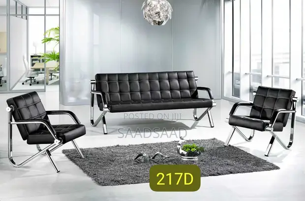 Office Sofa Set - Black, 5 Seater - 1