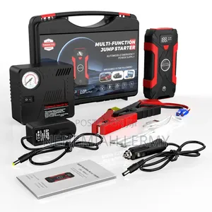Kifaa cha Jump Starter cha Gari 4-in-1 chenye Compressor na Power Bank