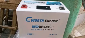 Cworth Energy 12V 100Ah LiFePO4 Battery with Digital Display